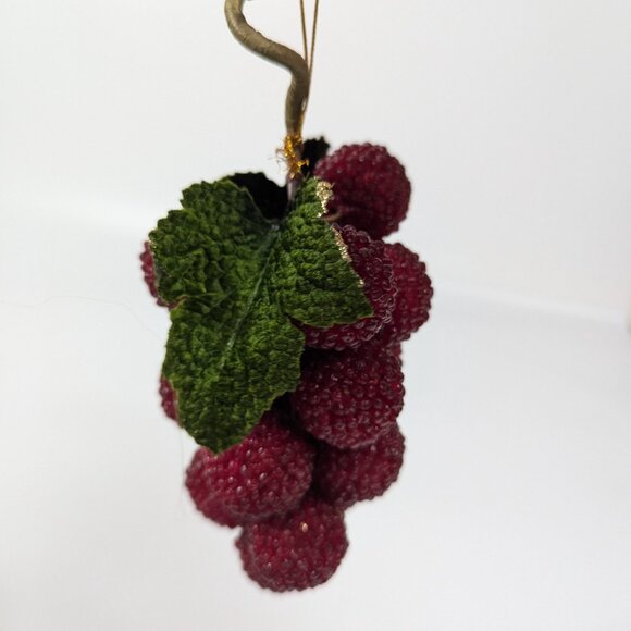 Vintage Beaded Raspberry Bunch Decorative Fruit - Picture 3 of 7